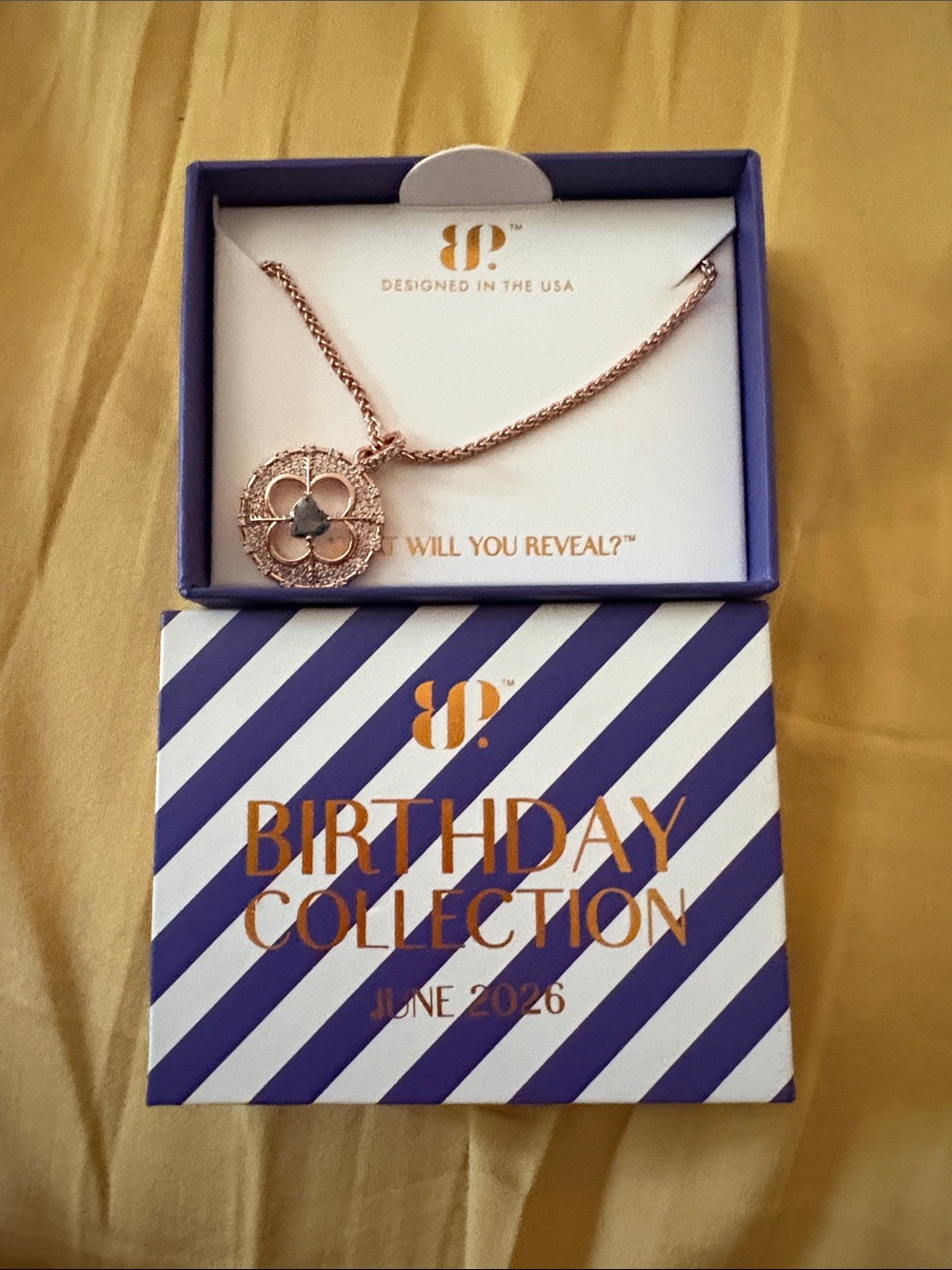 Birthday Collection Rose Gold Clover Pendant Necklace